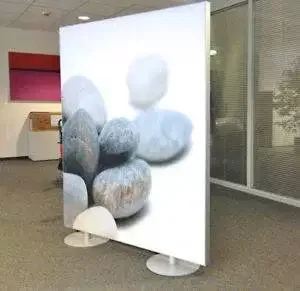 Akustik Stellwand Büro bedruckt Steine